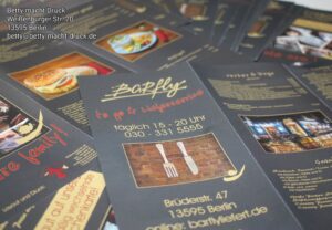 Flyer Erstellung und Druck - hier für Barfly * Betty macht Druck